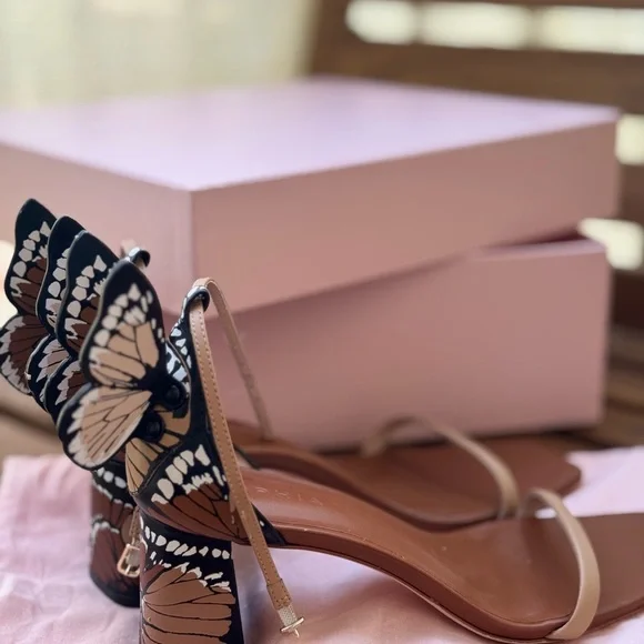 Sophia Webster Black and Brown Butterfly Sandals - Picture 3 of 11